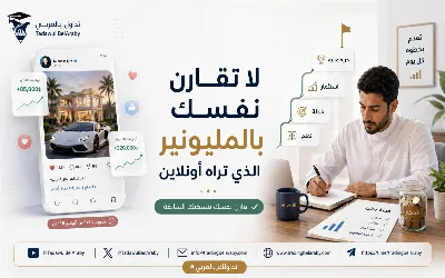 ❕لا يجب أن تقارن نفسك بالمليونير الذي تراه أونلاين