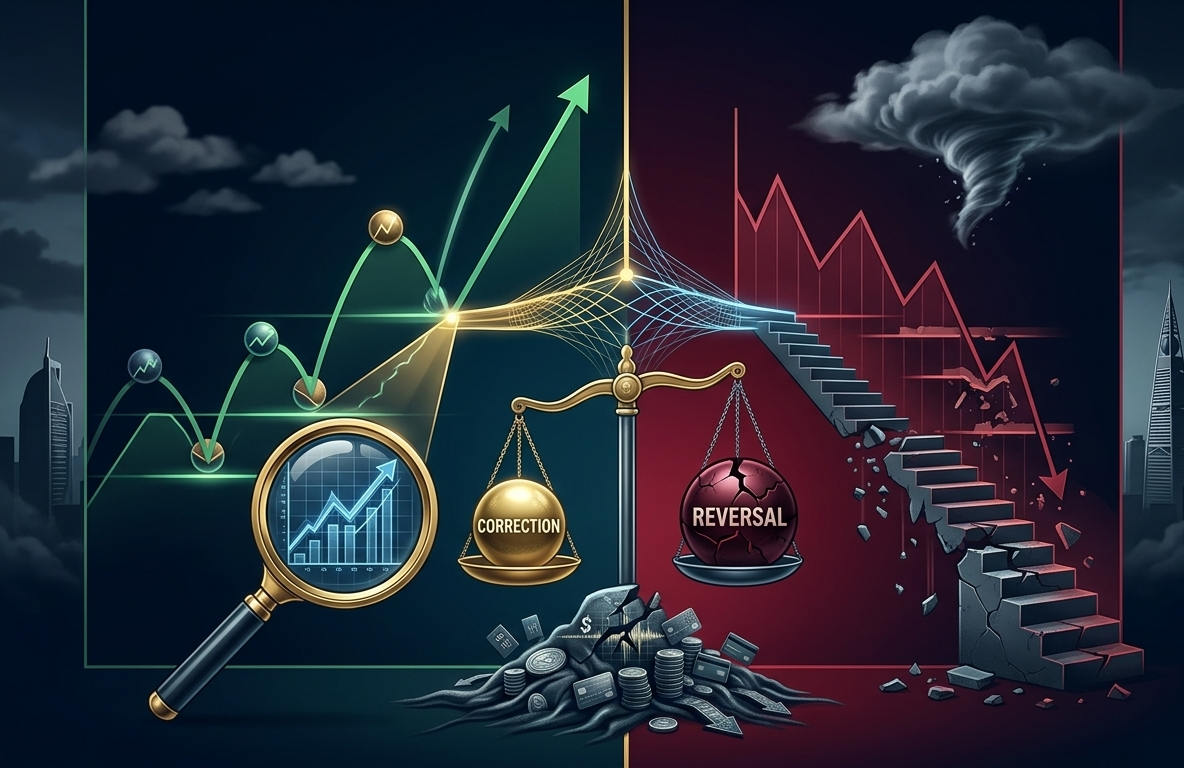 📌 كيف تفرق بين التصحيح الطبيعي وبداية السوق الهابط؟
